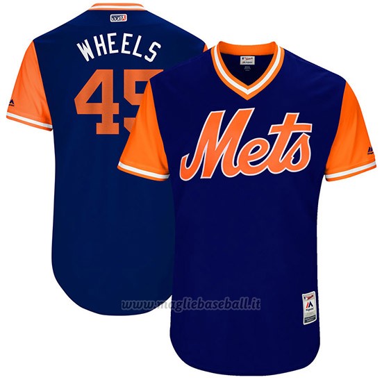Maglia Baseball Uomo New York Mets 2017 Little League World Series Zack Wheeler Royal